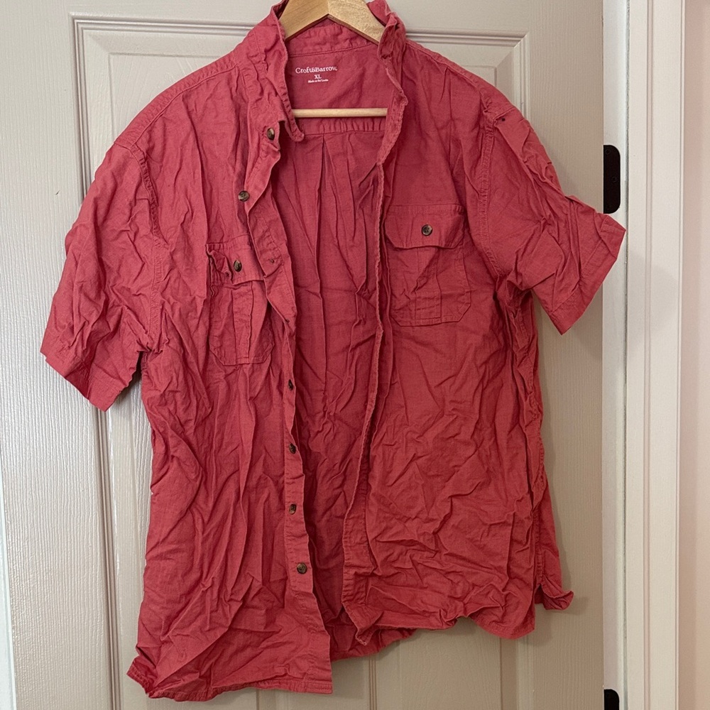 Croft & Barrow Red Casual Button Down Shirt